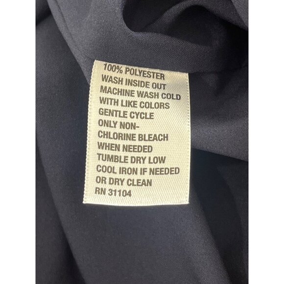 Crown and Ivy Shift Dress Womens 14 Navy Print Ruffle Sleeve Lined - Picture 6 of 8